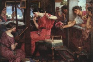 Penelope and the Suitors – John William Waterhouse